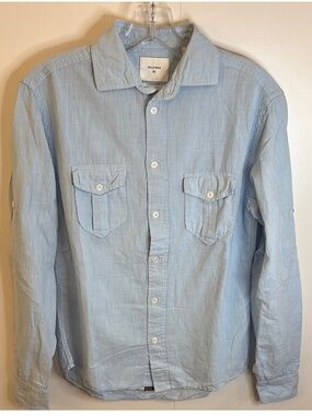 Billy Reid Pale Blue Light Denim Casual Button-Down Shirt | XS